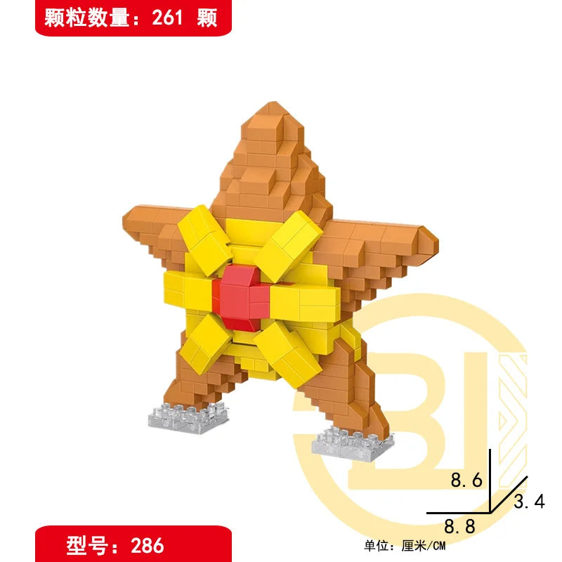 DIY Pokemon Blocks Small Cartoon Mini Building Block Pikachu Charizard Eevee Mewtwo Anime Assemble Action Model Dolls Toys