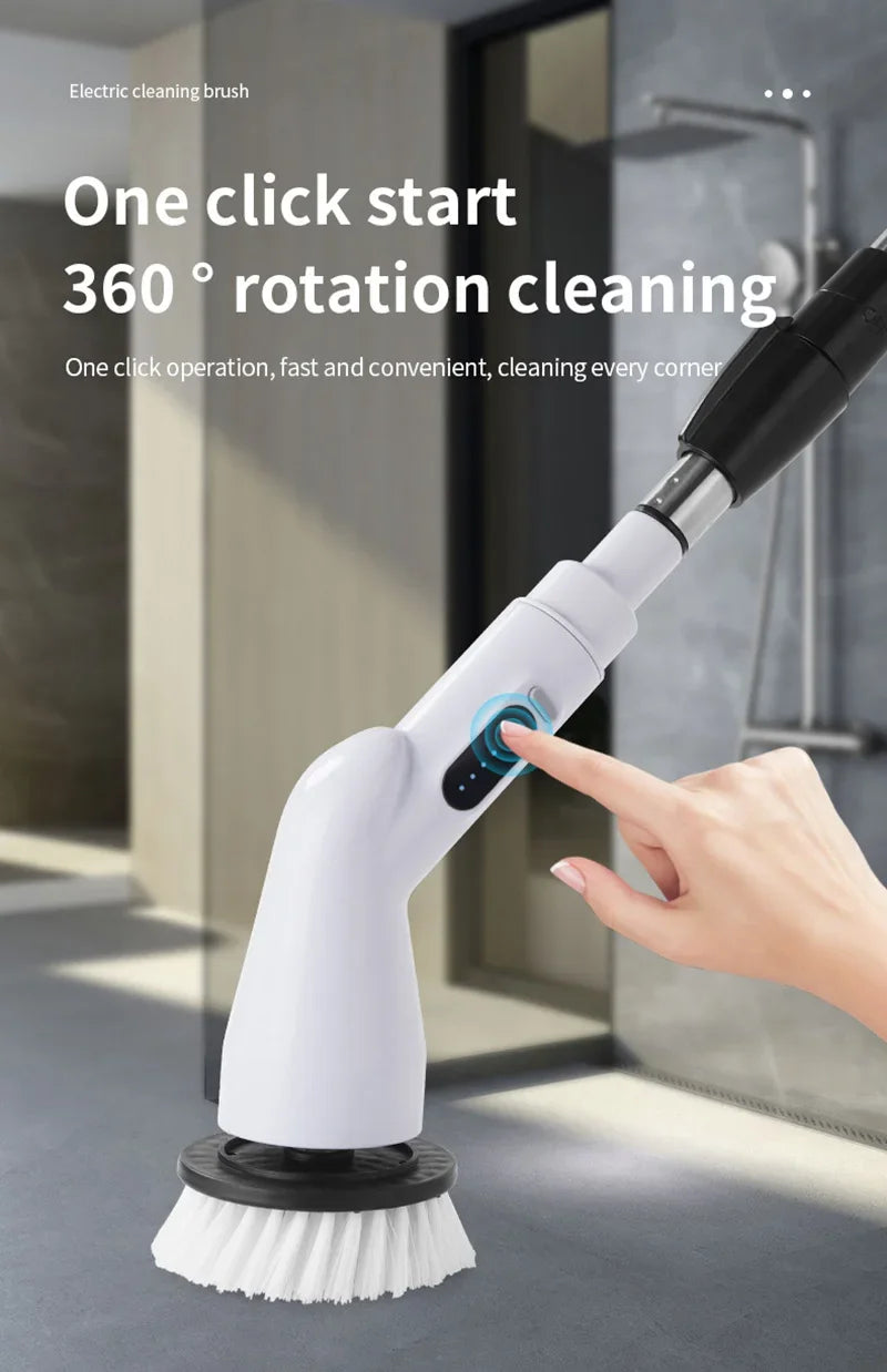 Xiaomi 2000mAh 6-in-1 Electric Cleaning Brush Wireless Electric Rotary Clean Brush Shower Clean 8 Head For Bathroom Kitchen Home