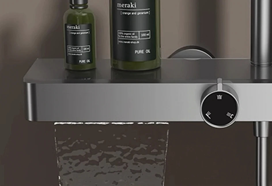 VGX Gold Shower System Set Bathroom Shower Faucet Set 3-way Rainfall Shower Set Shower Mixer Crane with Hand Shower Set Grey