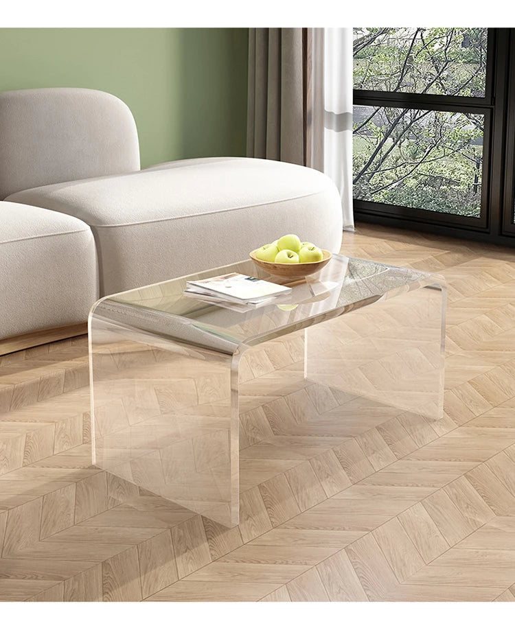 C-type Acrylic Sofa Tables Clear Side Coffee Table Living Room Bay Window Computer Table Bedroom Corner Stand Balcony Storage