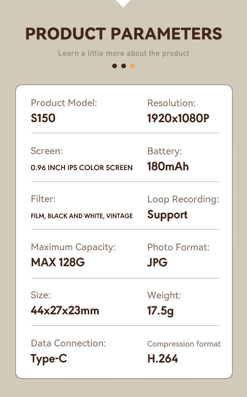 Retro Digital Camera 1080P Video Recorder LED Fill Light 0.96 Inch IPS Screen Portable Mini digital Camera