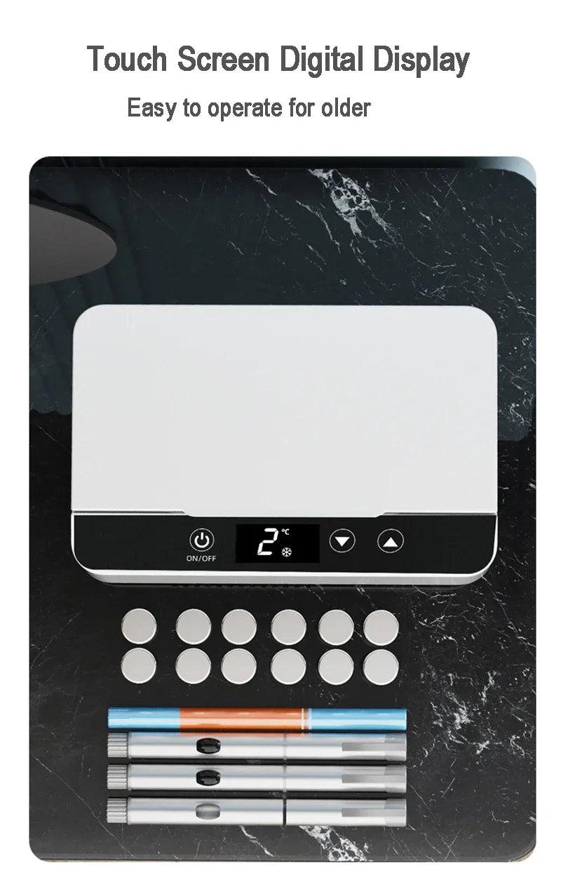 Double Layer Large Capacity Insulin Cooling Box With Carrying Bag Rechargeable LED Touch Insulin Medicine Refrigeration for Car