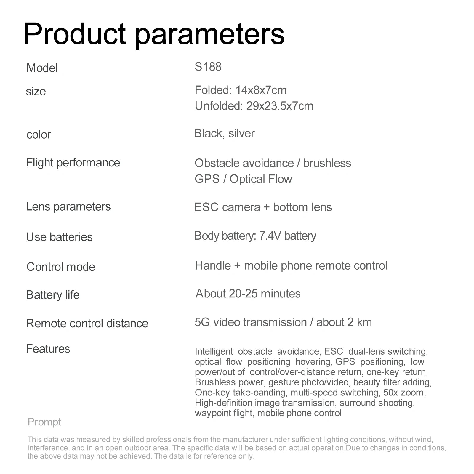 S188 Drone 8K Professional HD Dual Camera 5G GPS Wifi Obstacle Avoidance Brushless Foldable Quadcopter RC Distance 2KM Dron Toys