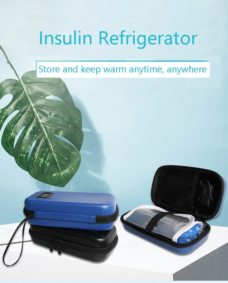 Insulin Cooler Travel Case TSA Approved Portable Medication Organizer with Thermometer and Ice Pack Insulated Diabetic Cooler