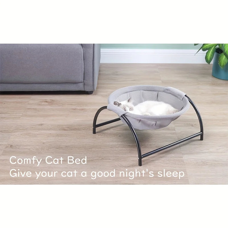 Cat Bed Stable Structure Detachable Excellent Breathability Easy Assembly Indoors Outdoors Free-Standing Sleeping Pet Hammock