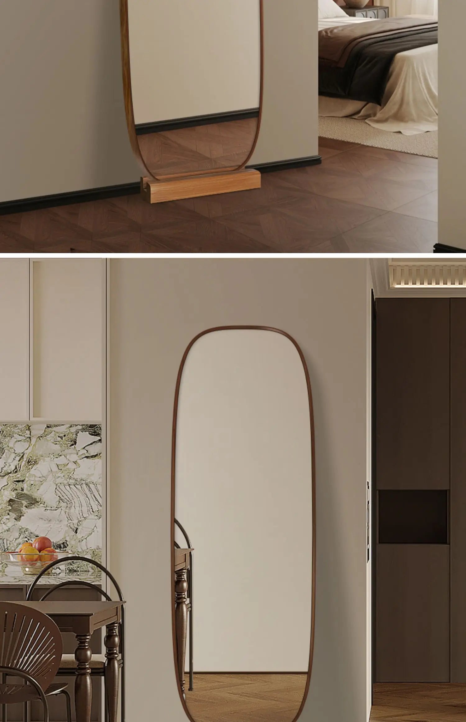 Square Wooden Mirror Vintage Floor Big Nordic Luxury Mirror Modern Standing Full Body Aesthetic Espelhos Living Room Decorations