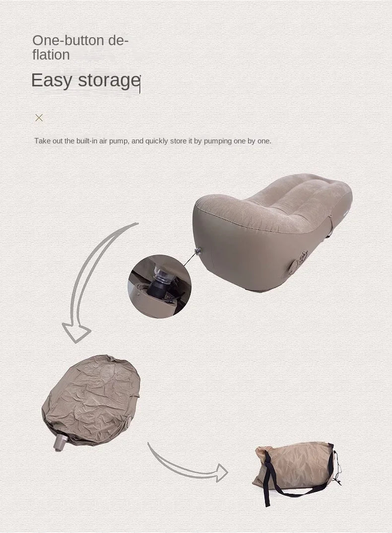 Mountaineering Camping Automatic Inflatable Sofa, Outdoor Sports Folding Portable Lazy Inflatable Chair,Built-In Inflatable Pump