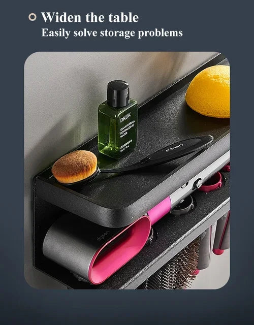 Hairdryer Holder Wall Mount Suitable For Dyson Airwrap Shelf Dryer And Hair Curler Holder Storage Rack Bathroom Organizer FR2002