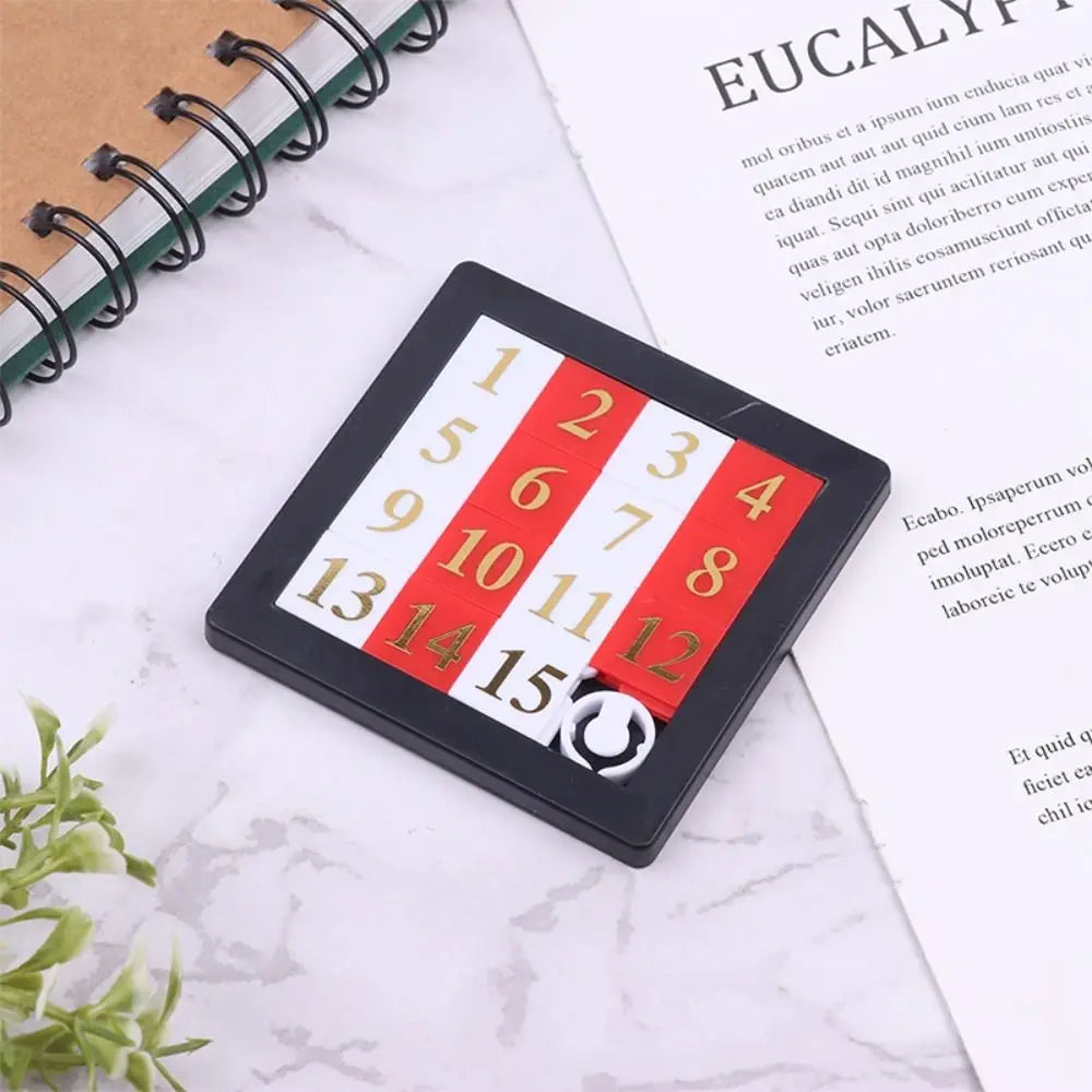 Early Educational Math Toy Developing for Children Plastic 1-15 Number Puzzles Kids Toy Sliding Puzzle Toy 15 Tiles Logics Game