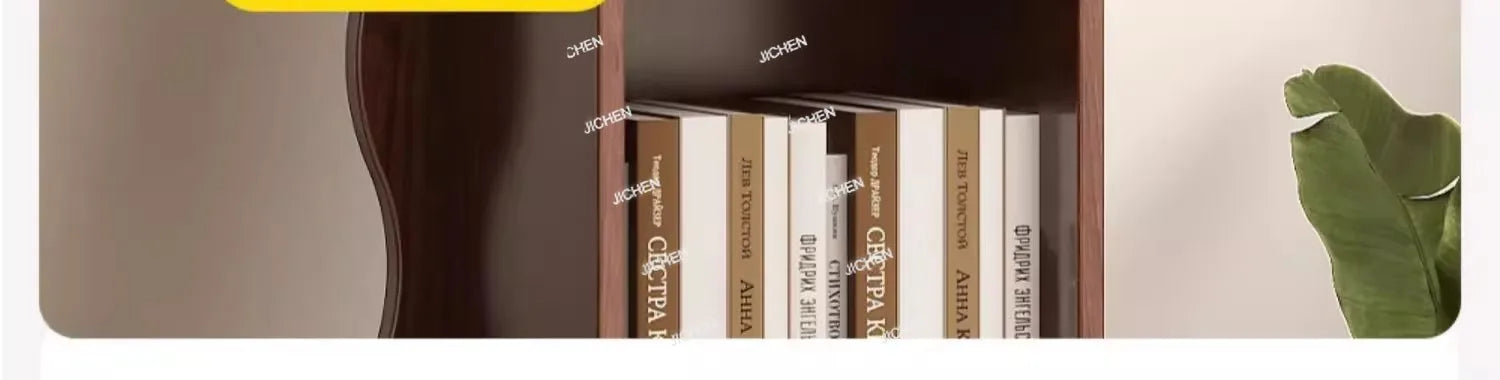 Wave rotating full-length mirror Vertical movable full-body floor mirror Magazine bookshelf Rotating storage fitting mirror