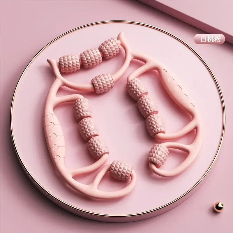 Leg Slimming and Muscle Relaxation Circular Roller with 12 Wheels, Thigh Slimming Massage Tool, Leg Clamp for Slimming