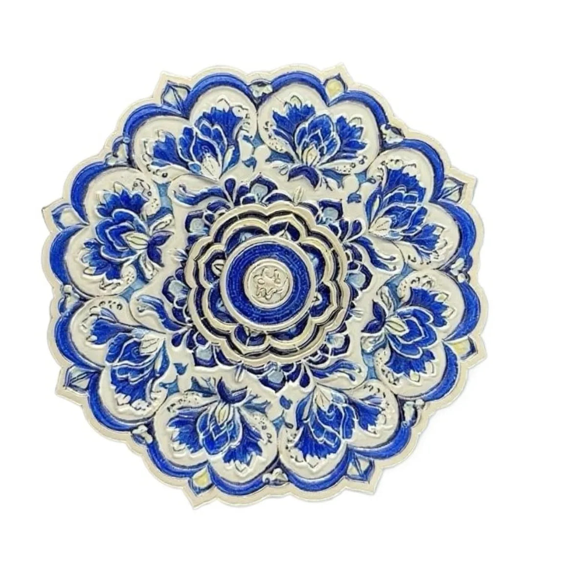 Chinese blue and white porcelain portable mirror, antique style makeup mirror, souvenir, portable companion gift, ceramic