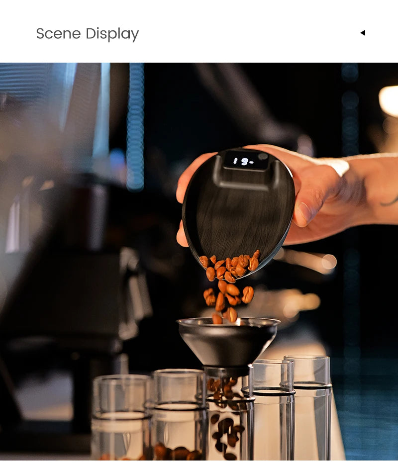 HW-3BOMEBR Coffee Bean Scale and Spray Bottle Kit Espresso Scale 0.1g Precision Mini Coffee Scale ABS Digital Kitchen Scale
