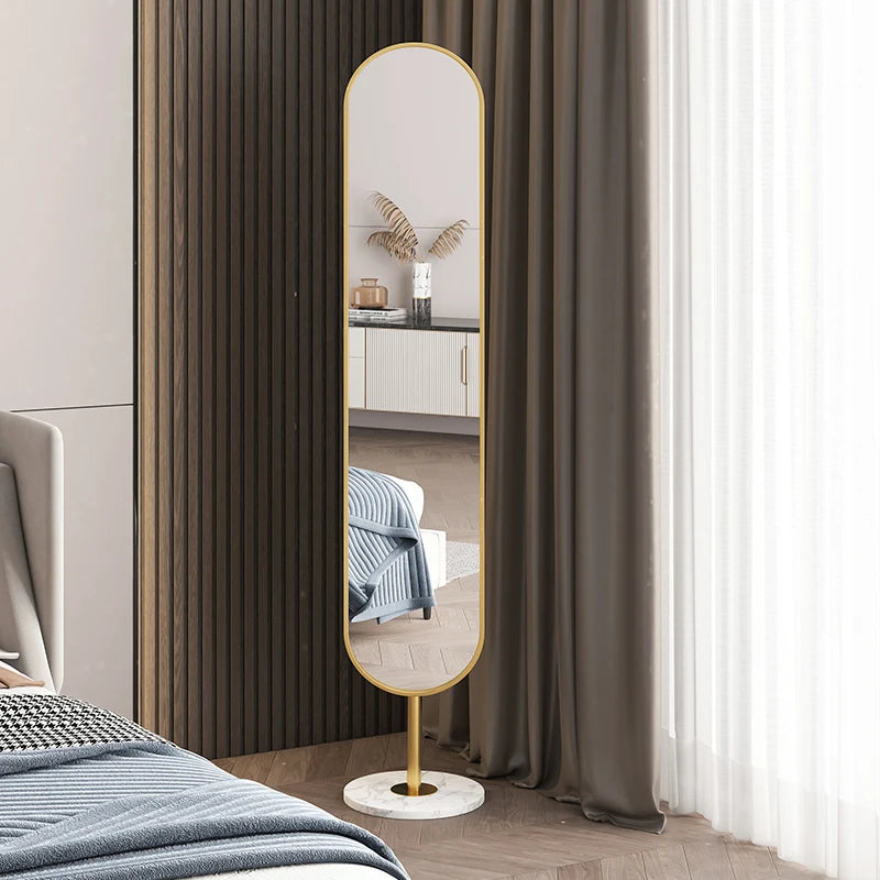 Floor Standing Mirror Decoration Modern Full Body Oval Bathroom Bedroom Mirror Funky Luxury Long Big Espelhos Home Products