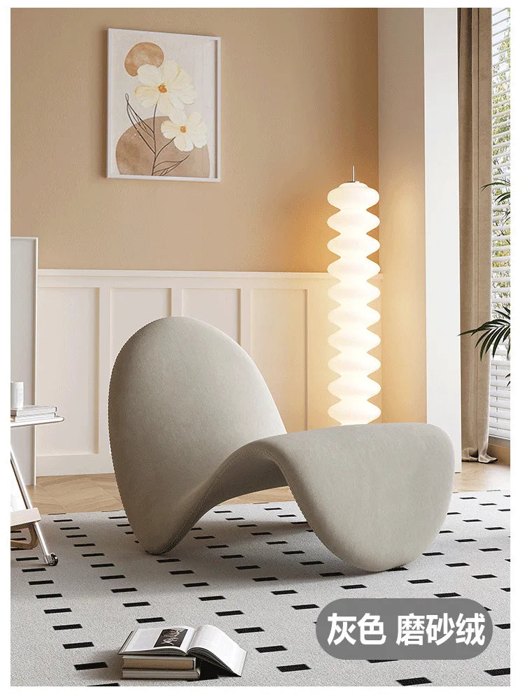 Velvet Italian Minimalist Lazy Sofa Chair Living Room Furniture Modern Minimalist Single Leisure Chair Nordic Lamb Lounge Chair