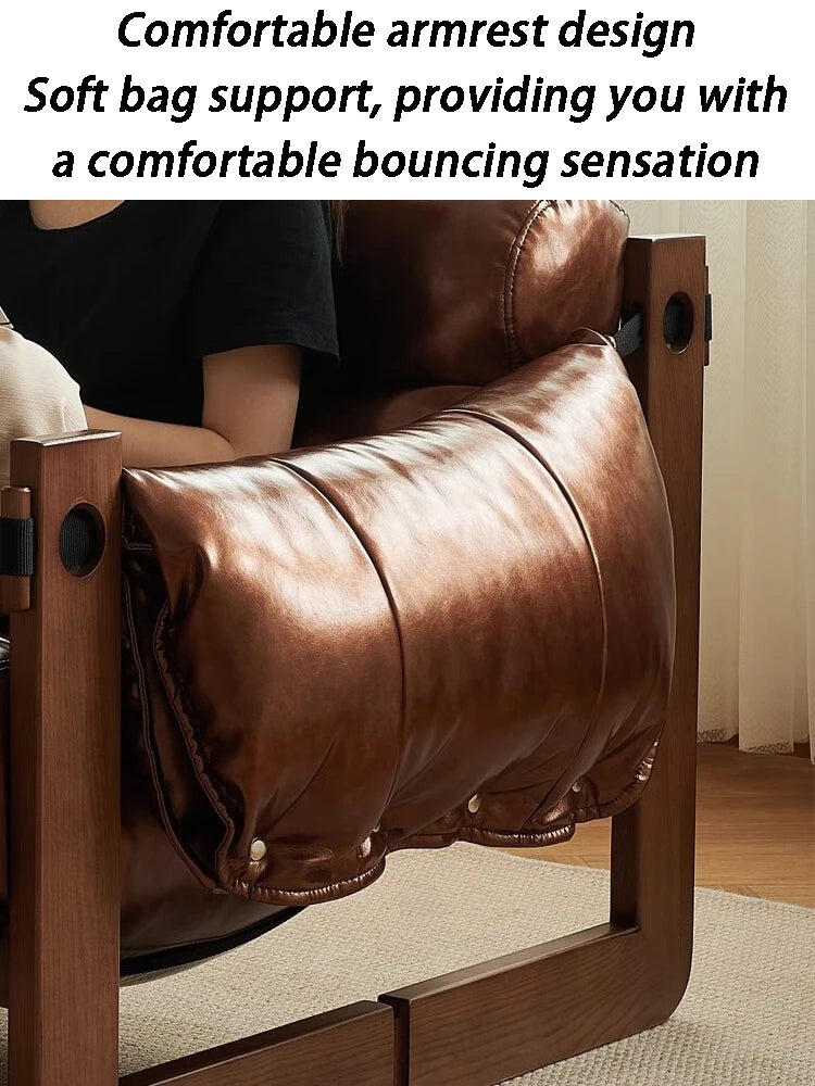 Leather Sofa Chair Luxury Living Room Armchair Single Person Lazy Lounge Chairs Modern Household Leisure Relaxation Chairs