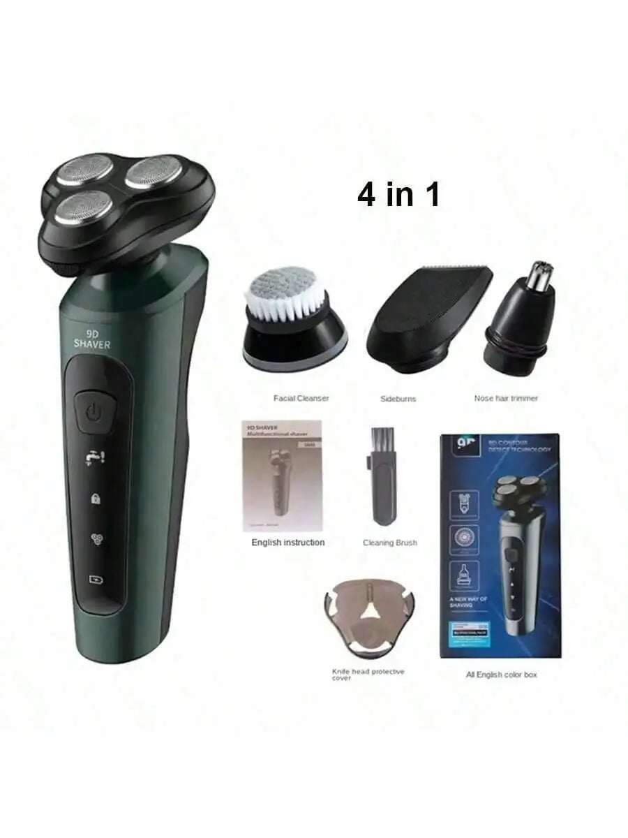 9D Electric Shavers For Men Waterproof Electric Trimmer Razor Wet  Dry Use Rechargeable Battery Rotary Shavers Machine Shaving