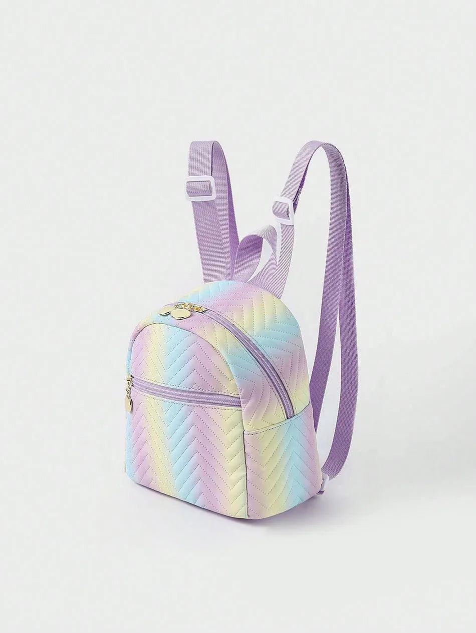 Girls Rainbow Unicorn Mini Backpack Children Kids Multicolored PU School Bag with Style and Durability for Little Fashionistas
