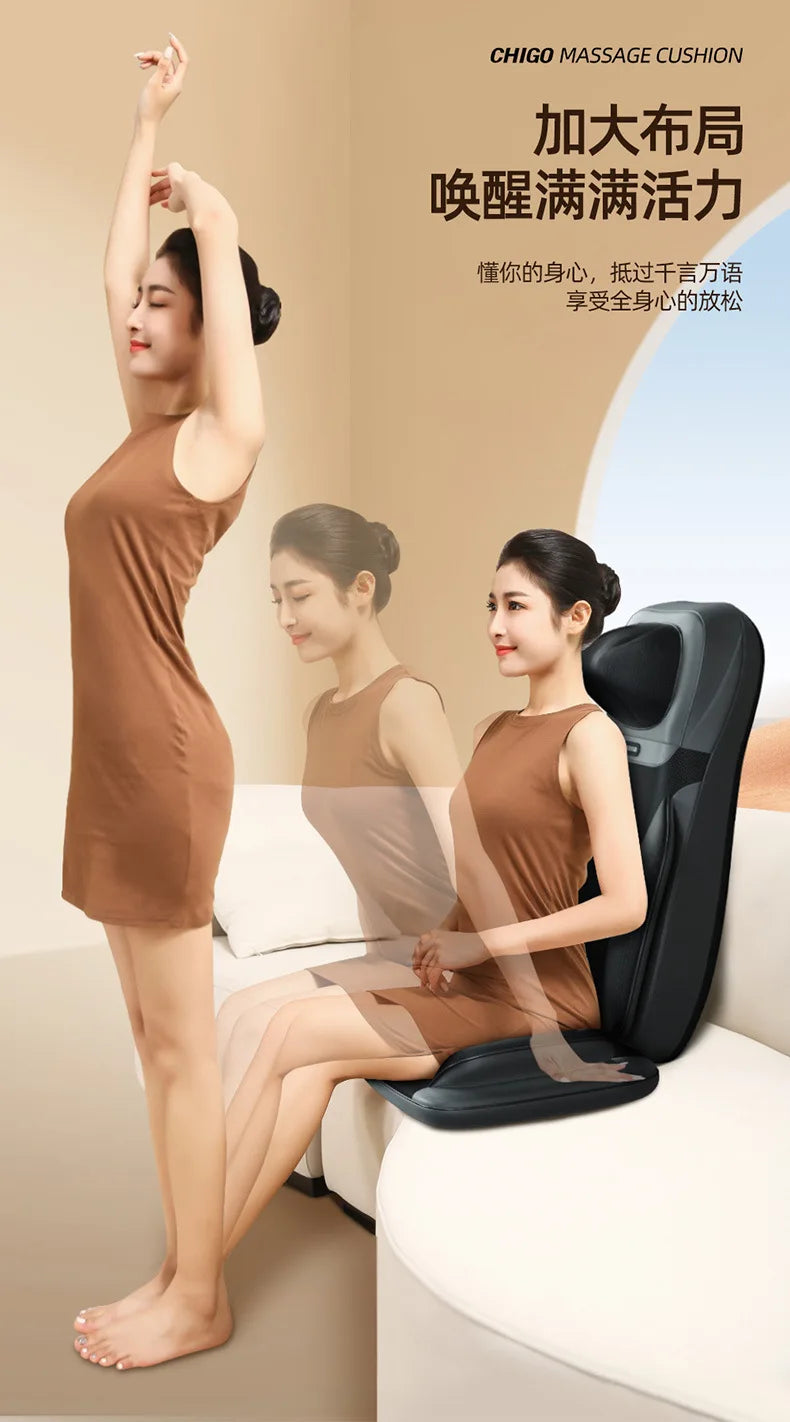 Dual-purpose Heat Cushion Lumbar Spine Shoulder Cervical Back Heat Massage Kneading Shoulder Neck Massager with Remote Control