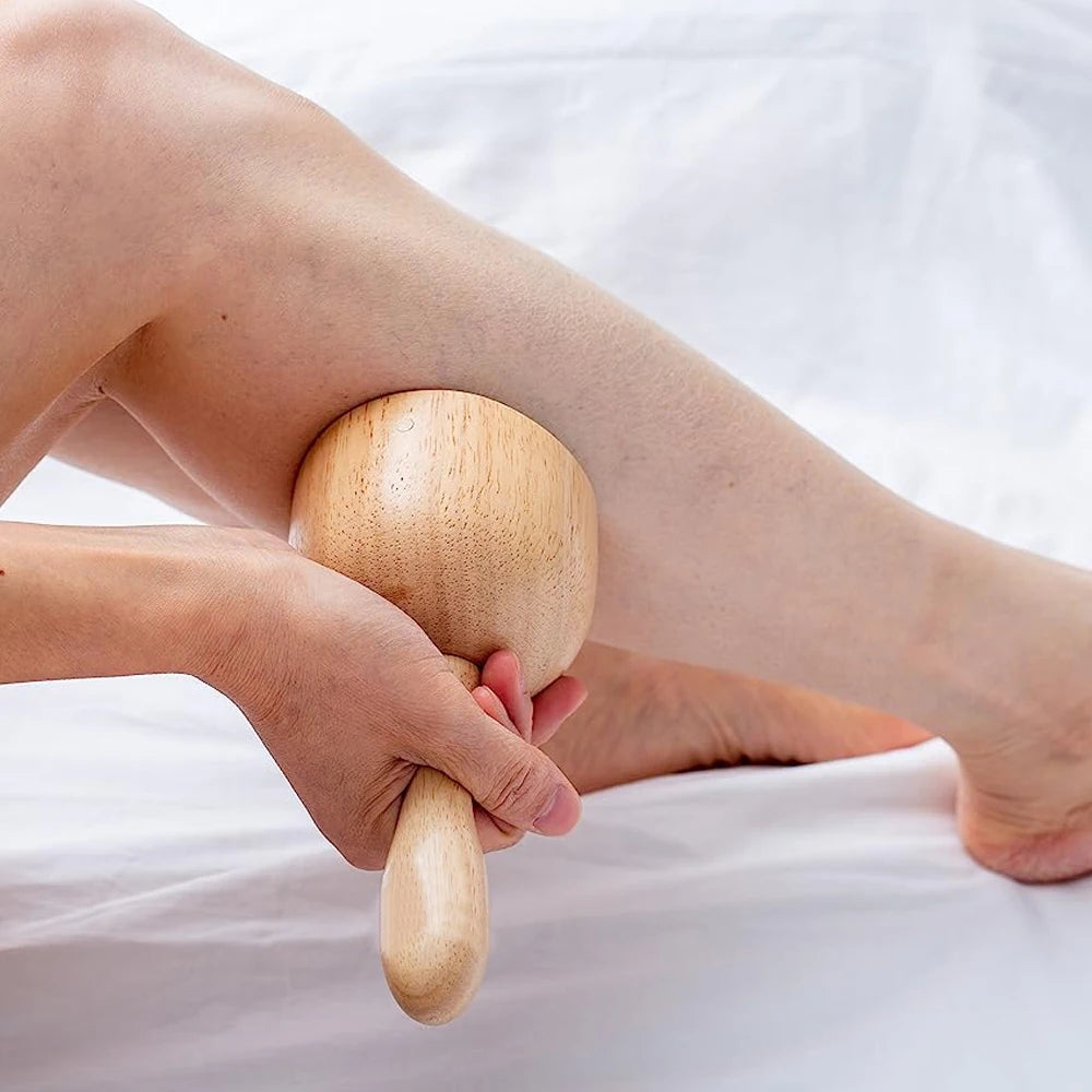 1PCS Wood Therapy Swedish Massage Cup with Roller, Handheld Wooden Massage Cup, Wood Cupping Therapy Massage Tool,Anti-Cellulite