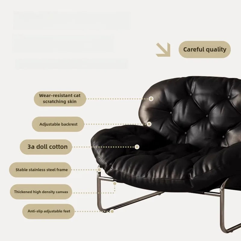 Leather Single Living Room Armchair Adjustable Recliner Chairs Comfortable Backrest Chair Light Luxury Living Room Furniture