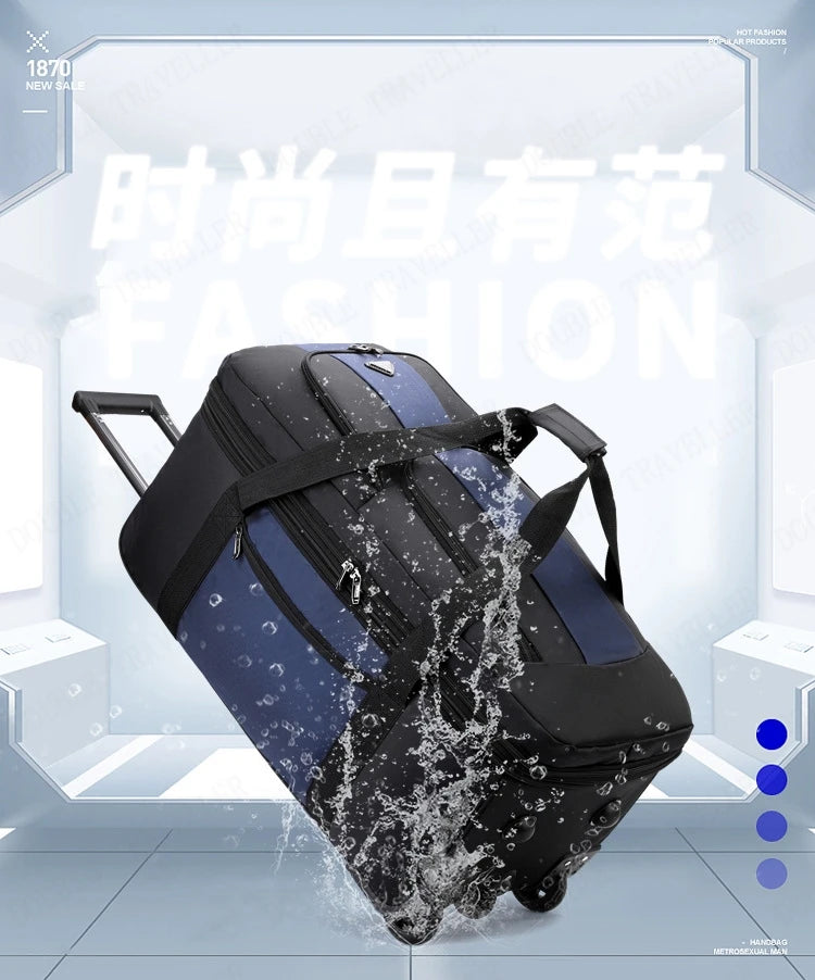 2025 New Travel Bags with Wheels Oxford Cloth Trolley Luggage Bag Organizes Folding Bags Quality Large Size Suitcases valises
