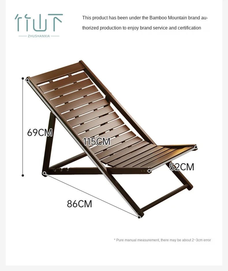 X&D Four Level Adjustable Bamboo Lounge Chair Foldable Chair For Home Use Can Sit Or Lie Down Summer Sleeping Chair Office Chair