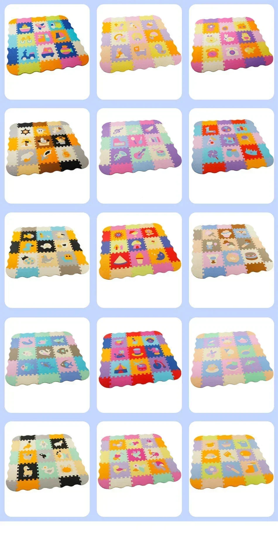 EVA Foam Play Mat with Fence Baby Puzzle Jigsaw Floor Mats Thick Carpet Pad for Kids Educational Toys Activity Pad Playmat