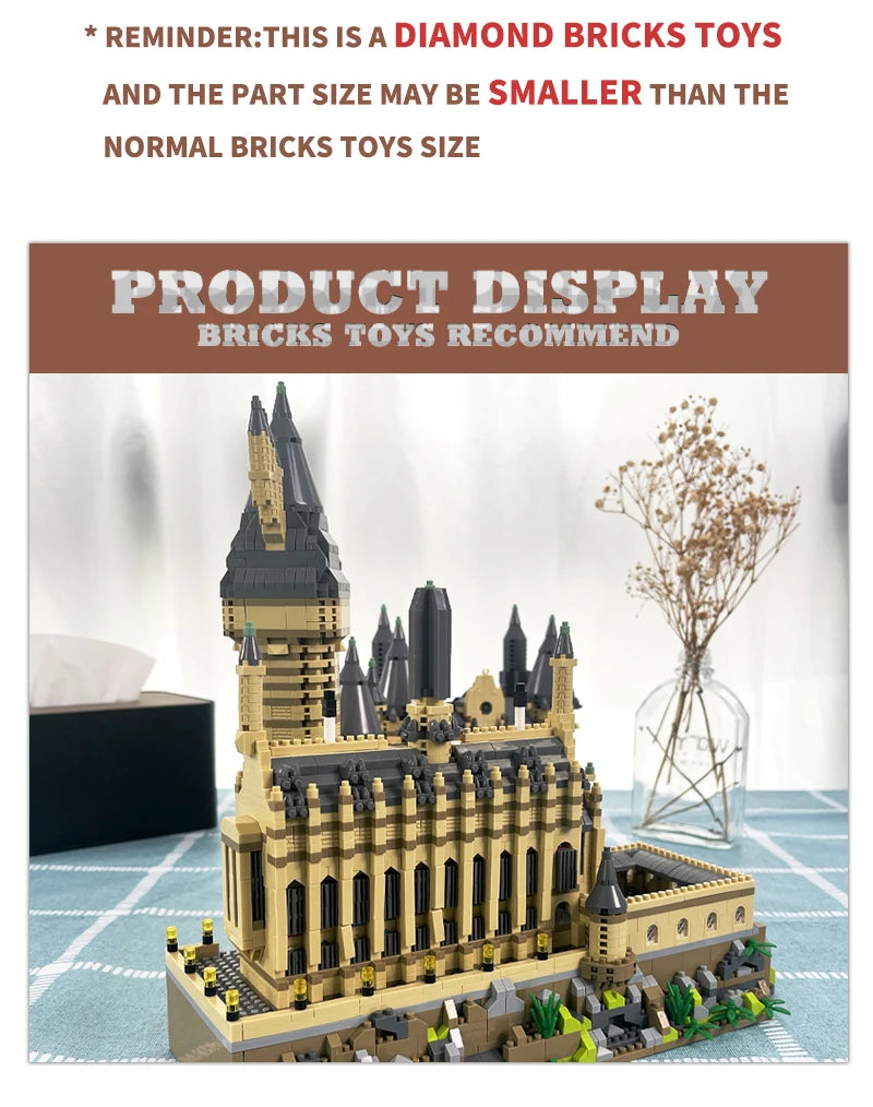 Creative Magic School Model Diamond Bricks Sets Medieval Castle MOC Building Blocks DIY Plastic Toys Adult Kids Christmas Gifts