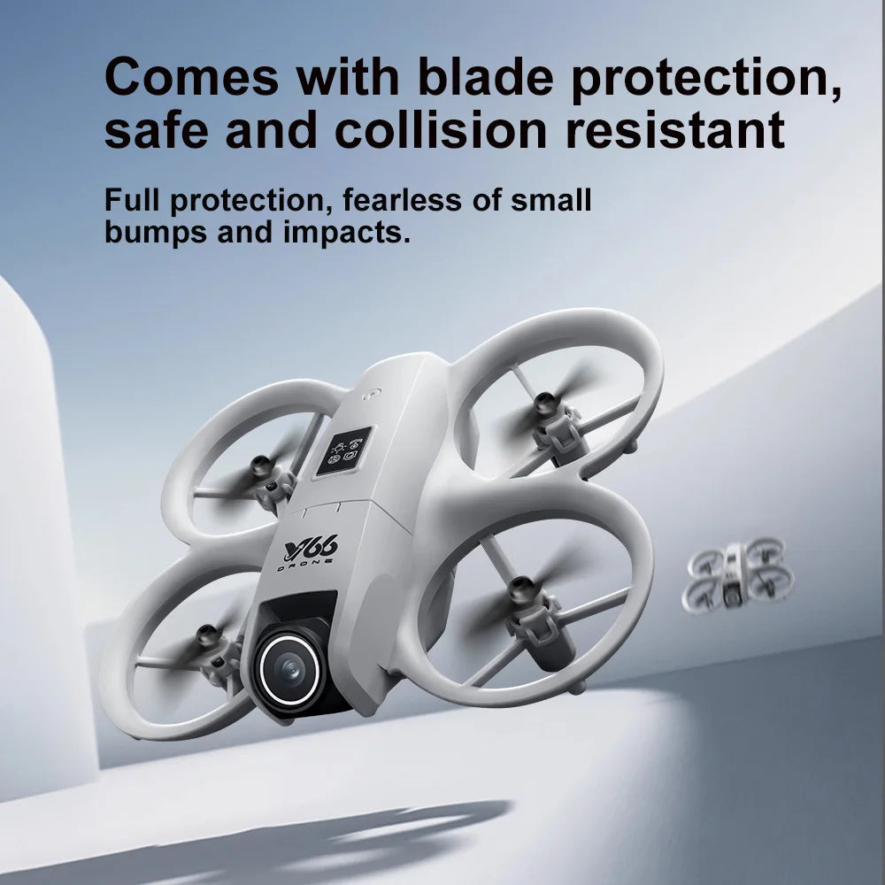 New V66 Mini Drone HD Camera 4K 1080P 180 ° Lens Wifi FPV Dron Professional Obstacle Avoidance Helicopter RC Quadcopter Toys