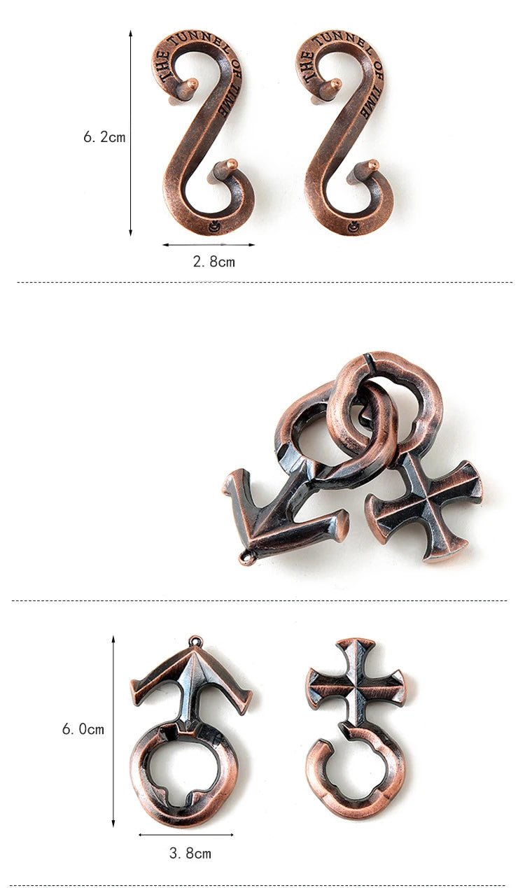 Creative Classic IQ Metal Brain Teaser Magic Baffling Puzzles Game Toys for Children Adults Funny Kids Gifts