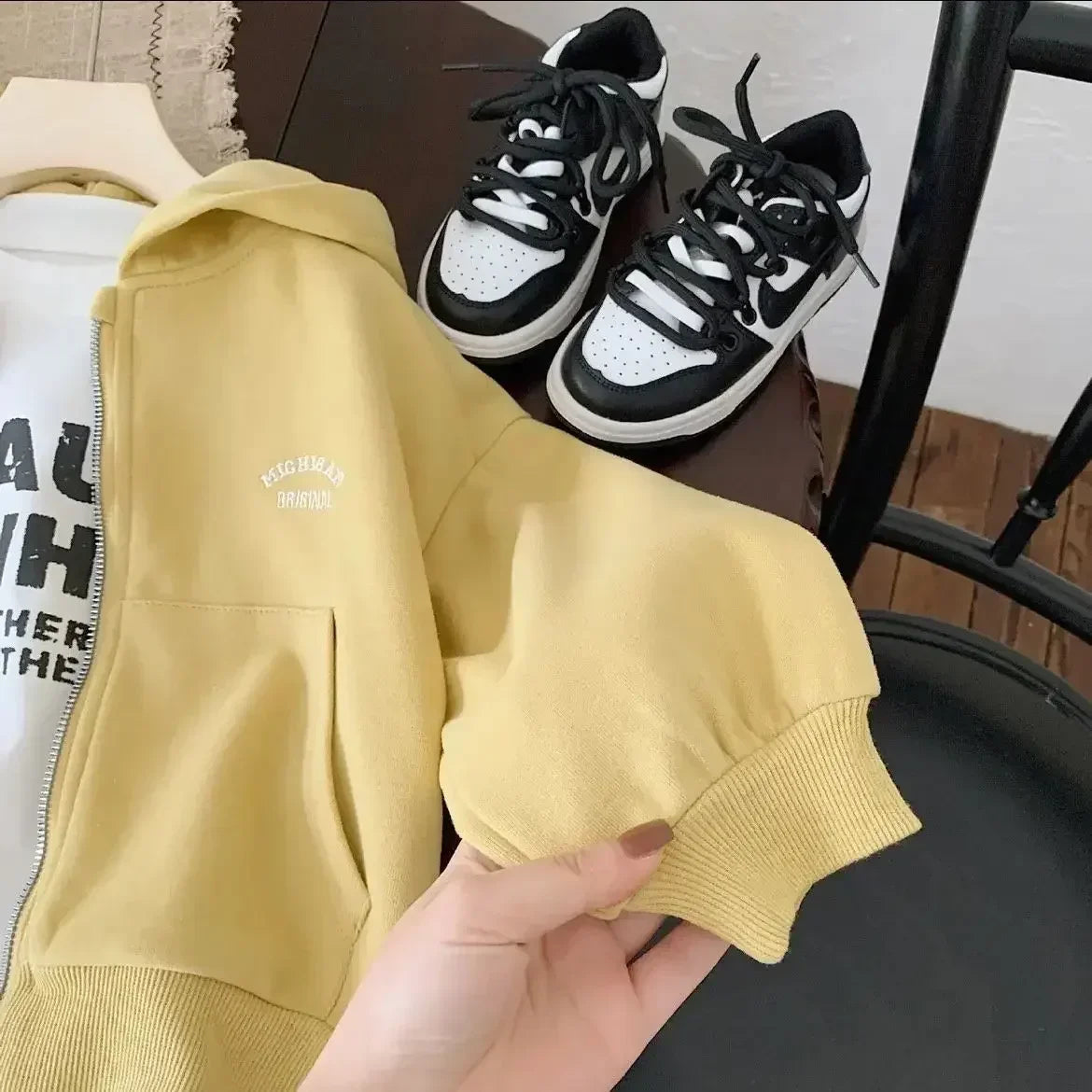 High Quality Children's Composite Cotton Set 2025 Spring Autumn New Korean Girl Boys Letter Baby Casual Hooded Sports 2pcs Set