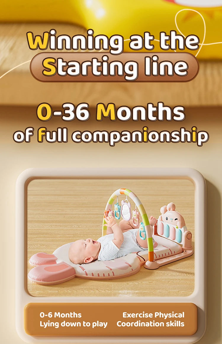 Baby Pedal Piano Fitness Stand Music Play Newborn Piano Crawling Blanket Early Educational Toys Play Mat 0-36 Months Baby Gifts