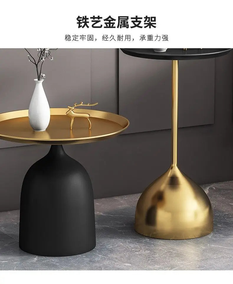 Creative Living Room Side Table Wrought Iron Small Coffee Table Balcony Tea Table Modern Simple Round Living Room Side Tables