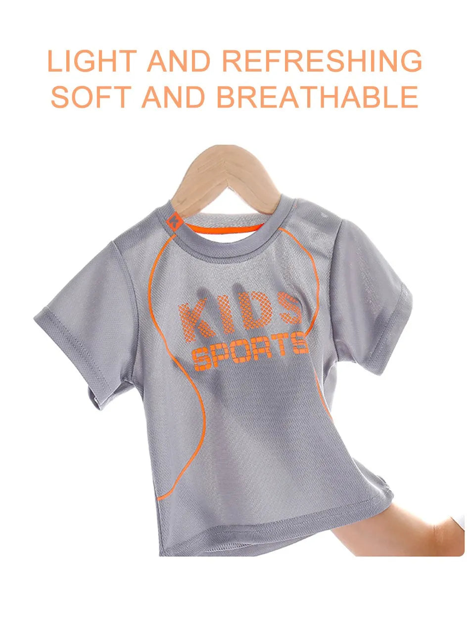 Children Summer Short Sleeve Football Basketball Suit Clothing Set Boy Girl Jersey Quick Drying Breathable Kids Sports Wear