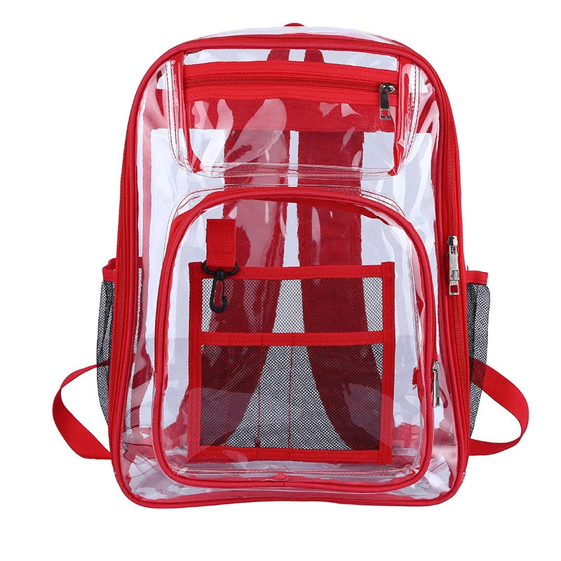 Transparent Shoulder Bag Unisex Fashion Simple Large Capacity Portable Backpacks Multifunctional Waterproof Male Female Knapsack