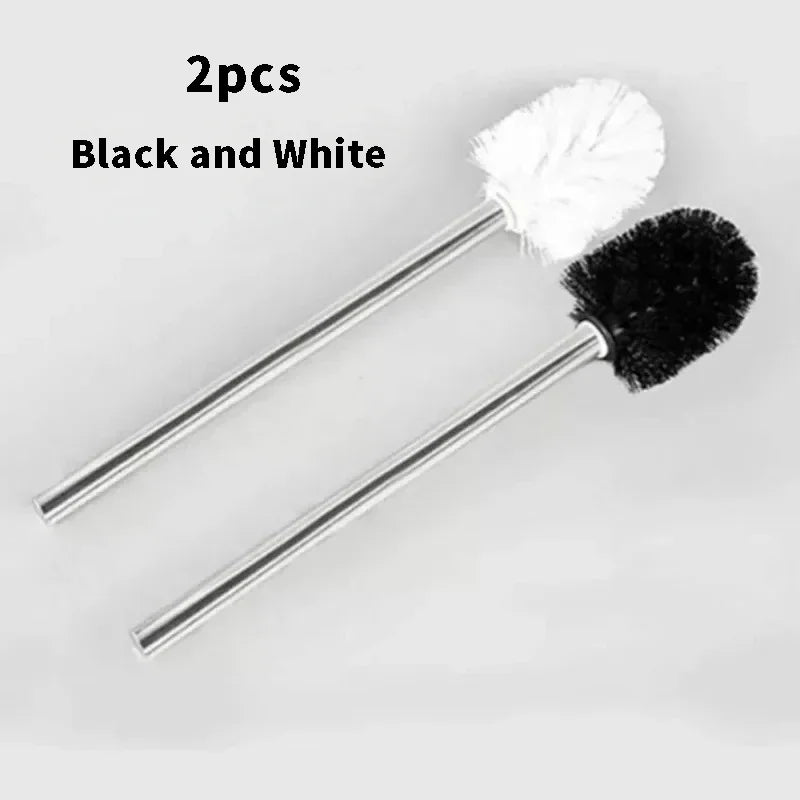Stainless Steel Handle Japanese Minimalist Toilet Brush 1/2pcs Premium Brush Head Special Bathroom Cleaning Tool