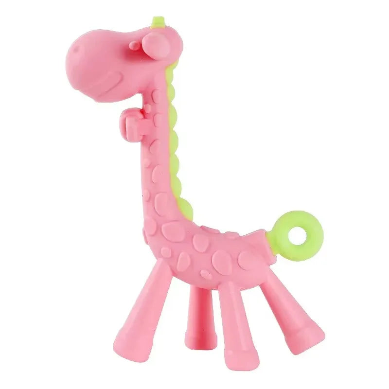 Food Grade Baby Molar Teether Silicone Giraffe Teethers Cartoon Teething for Babies Relief Gums Pain Toys Newborn Essentials