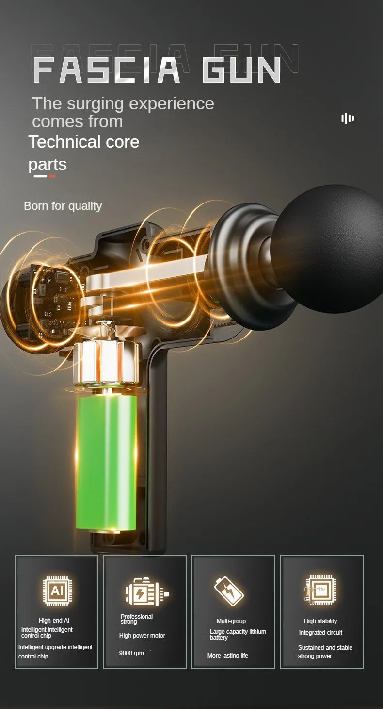 Mini  USB Electric Massage Gun Deep Tissue Facial Massgaer 8 Heads Arms Back Leg Muscle Relaxing For Body Back Arm Sport Fitness