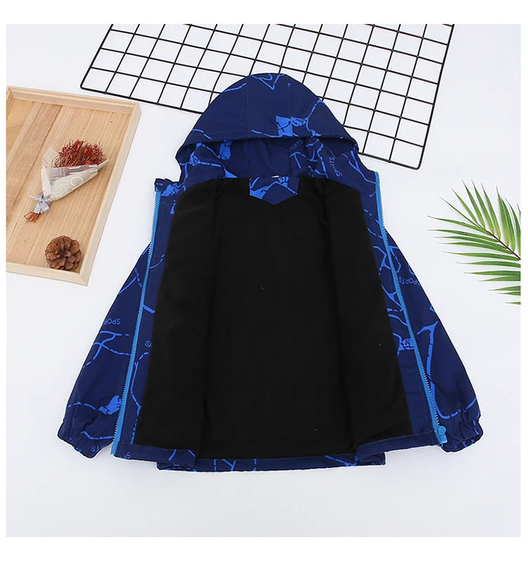Autumn Children's Clothes Double-sided Wear Jacket Fleece Coat Boy Waterproof Windproof Children Outerwear Sport Jacket For Boys