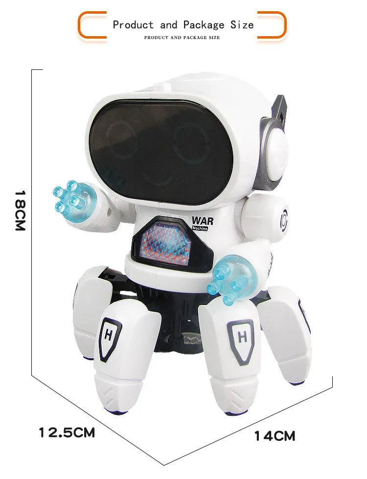 Dancing Six-claw Fish Robot Electronic toy Pet Funny Walking With Music Lightd Interaction Toys for Kids Boys' Birthday Gifts