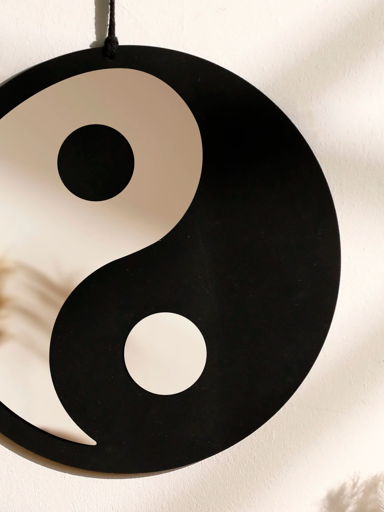 Wooden Mirror Home Decor Boho Wall Mirrors for Living Room Bedroom Tai Chi Yin Yang Wood Mirrors Room House Feng Shui Decoration