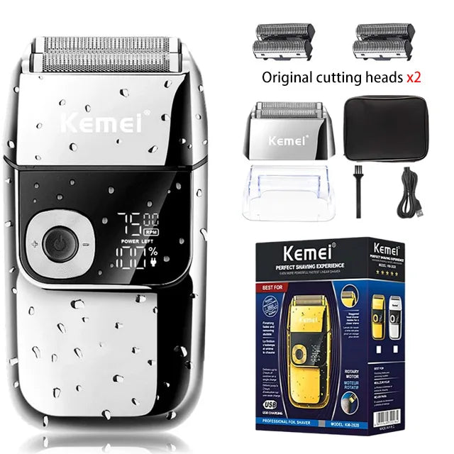 Kemei 2 in 1 Electric Shaver Men Electric Razor Rechargeable Beard Shaver Floating Hair Trimmer Face Care Beard Shaving Machine
