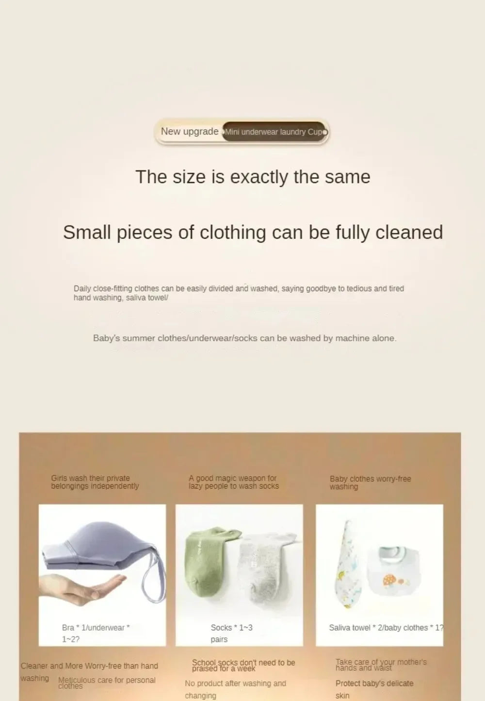 Mini Washer Underwear&Socks Washer Rechargeable Wireless Portable for Travel/Home/Dormitory with Laundry Cup Washing Machine