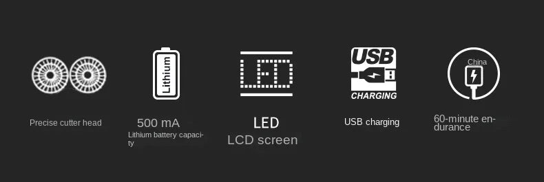 VGR Shaver Professional Shaving Machine Waterproof Beard Shaver Electric Razor LED Hair Trimmer Portable Shaver for Men V-360