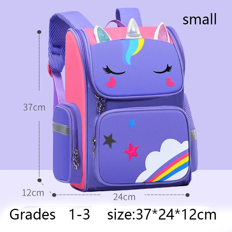 Kid Backpack for Girl Unicorn Children Bookbag Rainbow Eyes School Bag Teen Girl Backpack for Traveling Waterproof Mochilas