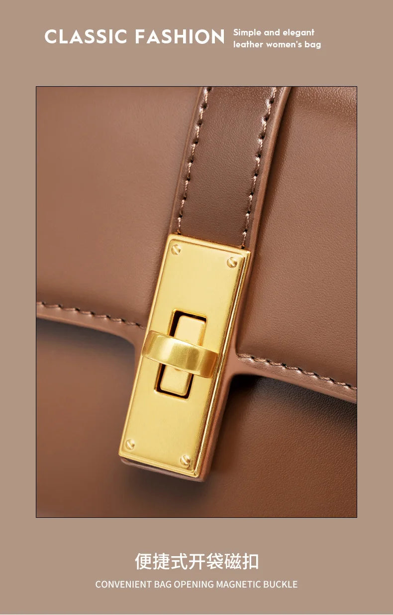 Women's High-End Leather Baguette Armpit Bag Versatile Single Shoulder Crossbody Bag Fashion Accessory for 2025