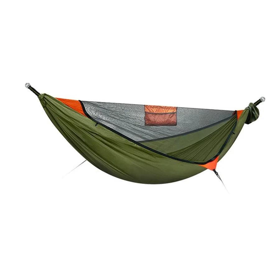 Portable Outdoor Garden Quick Open Anti-Rollover Mosquito Net Hammock Travel Camping Sleeping Hanging Hammock Swing Nature Hike