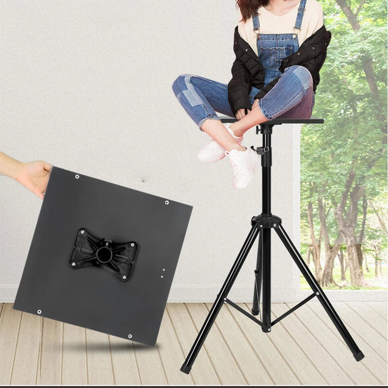 1.8M Portable Laptop Stand Floor Folding Computer Desk Adjustable Height Stable Tripod Speech Study Table for Bed Sofa Standing