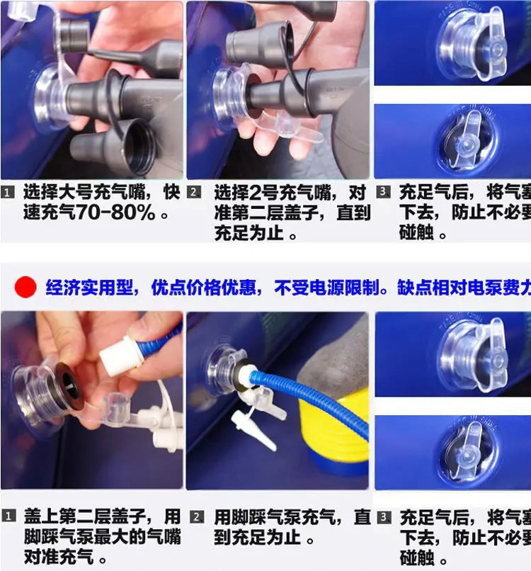 Inflatable Household Single Folding Bed Air Cushion Bed Double, Thickened Portable Air Bed Outdoor Inflatable Sofa